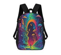 sinyumoney Fantasy Mushroom Portal 3D Printed Children's School Backpack for Kids Travel Rucksacks Book Bags Kids School Bag 17inch
