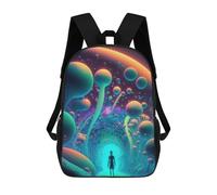 sinyumoney Fantasy Mushroom Tunnel Kids Backpack,School Backpack Kids School Bag 3D Printed Cartoon Large Capacity Backpack for Kids Boys And Girls 17inch