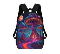 sinyumoney Fantasy Mushroom Village Night Scene Print Children's Backpack School Bag for Adult And Kids Travel Daypack 17inch