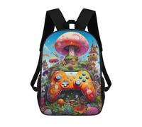 sinyumoney Fantasy Mushroom World Adventure School Bag 3D Printed Children's School Backpack Casual Fashion Travel Backpacks for Kids School Students 17inch