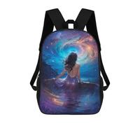 sinyumoney Fantasy Night Bath Backpack for School 3D Printed Boys Girls School BagChildren Bookbag Travel Rucksack 17inch