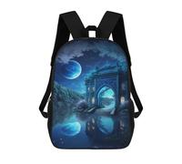 sinyumoney Fantasy Night Garden Portal Children's Backpacks School Backpack 3D Printed for Kids Travel Rucksacks Book Bags Kids 17inch School Bag