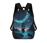 sinyumoney Fantasy Night Sailing Adventure Children's Backpacks School Backpack 3D Printed for Kids Travel Rucksacks Book Bags Kids 17inch School Bag