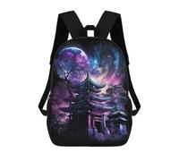 sinyumoney Fantasy Pagoda Night Sky -1 School Backpack for Girls 17inch Casual Daypack Lightweight Rucksack Boy Girl Backpack for Middle School Students