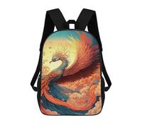 sinyumoney Fantasy Phoenix Art Print -1 School Backpack 3D Printed Children's 17inch Backpacks Bag Bookbag for Kids Boy Girl Book Bags Kids School Bag Travel Rucksacks