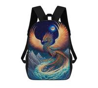 sinyumoney Fantasy Phoenix Art Print Backpack School Bag Lightweight Casual Daypack School Backpacks for School/Work/Travel 17inch