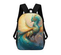 sinyumoney Fantasy Phoenix Art Print Children's School Backpack Fashion Casual 17inch 3D Printed School Bags Boy School Backpack Large Backpack