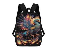 sinyumoney Fantasy Phoenix Artwork Rucksacks 3D Printed Children 17inch Backpacks Fashion Casual Daypack Travel Bags Outdoor Casual Daypack for Boy And Girl