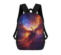 sinyumoney Fantasy Phoenix Bird Fire 3D Printed School Backpack Casual Children's Backpacks 3D Printed School Bag for Boys Elementary And Middle 17inch