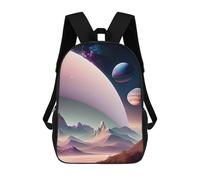 sinyumoney Fantasy Planet Orbiting Backpack with Pocket 3D Printed Backpacks, Travel Rucksacks Book Bags Kids School Bag 17inch