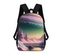 sinyumoney Fantasy Planet Views School Bag Backpack Teen Schoolbag 3D Printing Adjustable Schoolbag Fashion Pocket Bag for Kids Boys Girls Students And Teenagers Fans 17inch