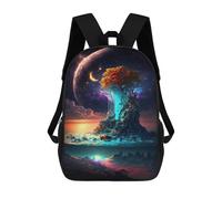 sinyumoney Fantasy Planet with Tree of Life 17inch School Bag 3D Printed Children's School Backpack Casual Fashion Travel Backpacks for Kids School Students