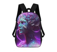 sinyumoney Fantasy Portrait with Floral Crown Kids School Backpack 3D Printed Backpacks Fashion School Bag Rucksacks for Boys Elementary And Middle School Students 17inch