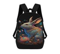 sinyumoney Fantasy Rabbit Garden Artwork School Backpack Fashion Stationery Backpack Waterproof Casual Daypacks for Camping Outdoor Adventures And Daily Travel 17inch