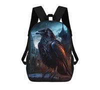 sinyumoney Fantasy Raven in Castle Backpacks Kids School Backpack School Bag 3D Printed School Bag for Boys Elementary And Middle School Students 17inch