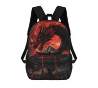 sinyumoney Fantasy Red Fullmon Dragon Backpacks Kids School Backpack School Bag 3D Printed School Bag for Boys Elementary And Middle School Students 17inch