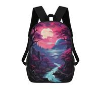 sinyumoney Fantasy River Landscape Backpack School Bag Water Resistant Travel Backpack Computer Bag for Girls Boys Teenage 17inch