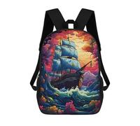 sinyumoney Fantasy Sailing Adventure Rucksack Lightweight Casual Daypack School Backpacks for School/Work/Travel 17inch
