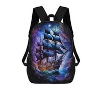 sinyumoney Fantasy Sailing Ship Art Print -1 Rucksack School Secondary High School College Backpack Travel for Campus Outdoor Travel Sports 17inch