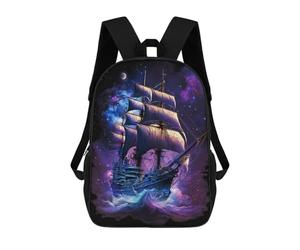 sinyumoney Fantasy Sailing Ship Artwork Backpack School Bag Work Laptop Backpack Rucksack Bag for Boys/Girls/Teenagers 17inch