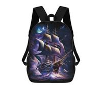 sinyumoney Fantasy Sailing Ship School Backpack Water Resistant School Bag Business Backpack for Men/Women 17inch