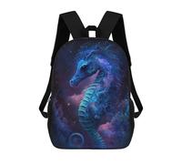 sinyumoney Fantasy Sea Horse Art Print Children's 17 Inch School Backpack 3D Printed Cool Knapsack for Kids Travel Rucksacks Book Bags Kids School Bag