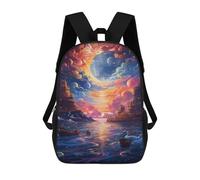 sinyumoney Fantasy Sea Sunset -1 3D Printed 17inch Kids School Backpack School Bag Fashion Rucksacks for Boys Elementary And Middle School Students