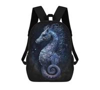 sinyumoney Fantasy Seahorse Art Print Backpack School Bag Fashion Stationery Backpack Waterproof Casual Daypacks- Perfect for Travel, Work And Daily Use 17inch