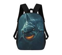 sinyumoney Fantasy Shark Glowing Eyes Rucksack Lightweight Casual Daypack School Backpacks for Campus Outdoor Travel Sports 17inch