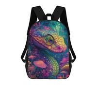 sinyumoney Fantasy Snake in Mushroom Forest Backpack School Bag High Secondary School Bags Casual Backpack - Perfect for Travel, Work And Daily Use 17inch