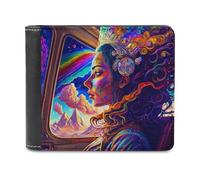 sinyumoney Fantasy Space Queen 3D Print Clutch Purse Slots ID Window RFID Blocking Stylish Durable Wallets Craftsmanship Gifts 11.7cm*9.5cm