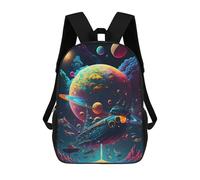 sinyumoney Fantasy Space Voyage Kids Backpack,School Backpack Kids School Bag 3D Printed Cartoon Large Capacity Backpack for Kids Boys And Girls 17inch