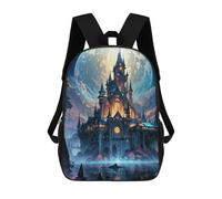 sinyumoney Fantasy Spooky Castle Kids Backpacks Children Bag,Anime Bag,Large Capacity Kids Backpack, 3D Printed Children's,Student Schoolbag,Kids Boys Girls School Bag 17inch
