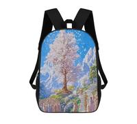 sinyumoney Fantasy Tree with Monks And Mountains School Backpack 3D Printed Children's 17inch Backpacks Bag Bookbag for Kids Boy Girl Book Bags Kids School Bag Travel Rucksacks