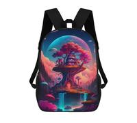 sinyumoney Fantasy Treehouse Paradise School Backpack Large Lightweight Casual Backpack for Girls Boys Teenage 17inch