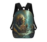 sinyumoney Fantasy Troll Holding Key School Bag 3D Printed Children's School Backpack Casual Fashion Travel Backpacks for Kids School Students 17inch