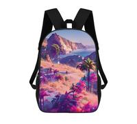 sinyumoney Fantasy Tropical Landscape Backpack Kids School Bag Boys Cartoon 3D Print Students Schoolbag Laptop Daypack for Boys Girls 17inch