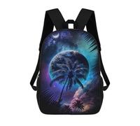 sinyumoney Fantasy Tropical Night Scene Backpacks Kids 17inch School Backpack School Bag 3D Printed School Bag for Boys Elementary And Middle School Students