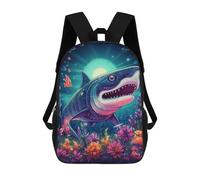 sinyumoney Fantasy Underwater World with Shark Backpack for School 3D Printed Boys Girls School BagChildren Bookbag Travel Rucksack 17inch