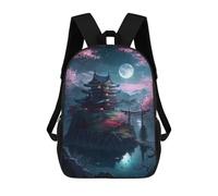 sinyumoney Fantasy Village Japanese School Backpack Water Resistant Travel Backpack Computer Bag for School/Work/Travel 17inch