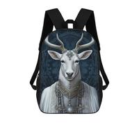 sinyumoney Fantasy White Deer Stag Backpack School Bag Backpack For Girls Boys Backpacks Large Capacity Kids Backpack Lightweight School Bags For Kids Students 17inch