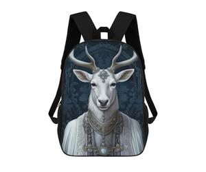 sinyumoney Fantasy White Deer Stag School Backpack Rucksack Casual Daypacks School Work Travel Bag for Camping Outdoor Adventures And Daily Travel 17inch