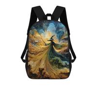 sinyumoney Fantasy Witch Art Print Children's Backpacks School Backpack 3D Printed for Kids Travel Rucksacks Book Bags Kids 17inch School Bag