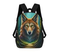 sinyumoney Fantasy Wolf Portrait Backpack School Travel College Rucksack Backpacks for Men, Women & Teenage Boys 17inch