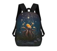 sinyumoney Fantasy World Octopus Backpack School Water Resistant Computer Rucksack for Men/Women 17inch