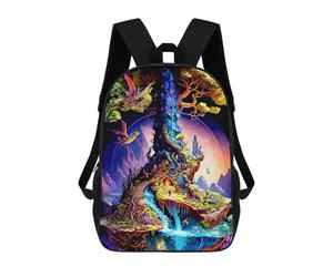 sinyumoney Fantasy World with Tree Castle Backpack School Backpack Kids School Bag Large Capacity Kids Backpack for School Rucksack 3D Book Bag Gifts for Kids 17inch