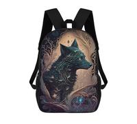 sinyumoney Fantasy World Wolf Backpack School Fashion Stationery Backpack Waterproof Casual Daypacks for Boys/Girls/Teenagers 17inch