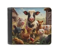 sinyumoney Farm Animal Gathering 3D Print Wallet Credit Card Cash Id Holder Slots Note Section Leather Wallet Craftsmanship Gifts 11.7cm*9.5cm