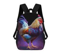 sinyumoney Farm Chicken Oil Paint Kids' Book Bag 3D Printing School Bag Boys And Girls Cool Knapsack Casual Back Bag for School Students 17inch