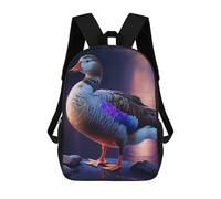 sinyumoney Farm Duck Oil Paint Children's School Backpack Fashion Casual Children's Backpacks 3D Printed School Bags Boy Large Backpack 17inch